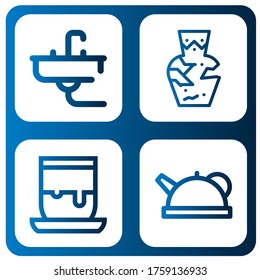 ceramic simple icons set. Contains such icons as Sink, Amphora, Handicrafts, Teapot, can be used for web, mobile and logo
