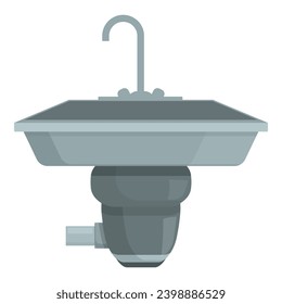 Ceramic sink icon cartoon vector. Wash pipe basin. Bottle separation