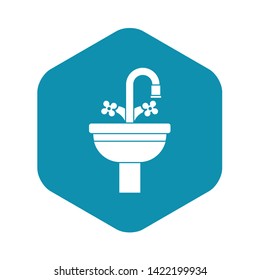 Ceramic sink icon in simple style on a white background vector illustration