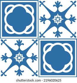 Ceramic Spanish Portuguese Tiles Azulejo Wall Stock Vector (Royalty ...