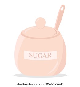 Ceramic sugar jar isolated on white background