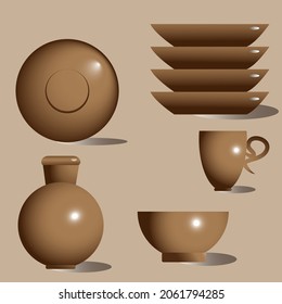 Ceramic tableware. Design for the kitchen.