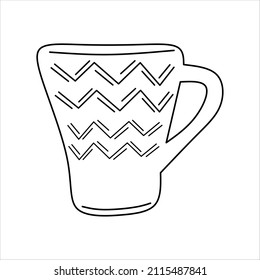 Ceramic tea coffee cup with ornaments