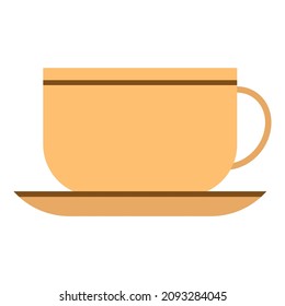 ceramic tea cup flat clipart vector illustration