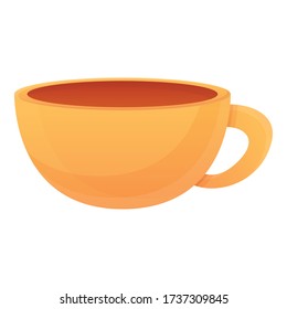 Ceramic tea cup icon. Cartoon of ceramic tea cup vector icon for web design isolated on white background