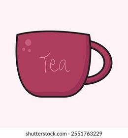 ceramic tea mug vector illustration