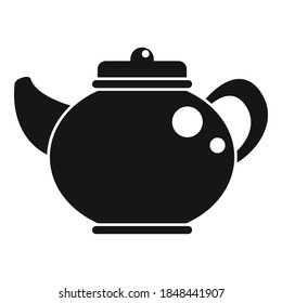 Ceramic tea pot icon. Simple illustration of ceramic tea pot vector icon for web design isolated on white background