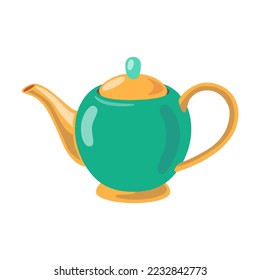 Tetera cerámica, utensilios de cocina y vectores de vectores. Artículos de cocina, diferentes herramientas e instrumentos aislados en fondo blanco. Utensil de cocina