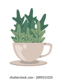 Keramikteacup mit Kräutersymbolen