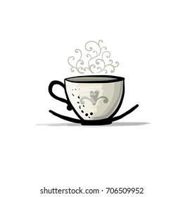 Ceramic teacup, sketch for your design