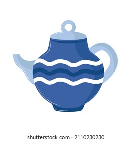 ceramic teapot flat icon isolated