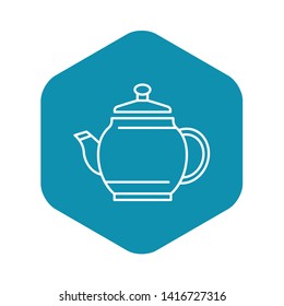 Ceramic teapot icon. Outline ceramic teapot vector icon for web design isolated on white background