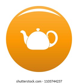 Ceramic teapot icon. Simple illustration of ceramic teapot vector icon for any design orange