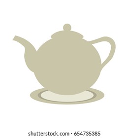 ceramic teapot or kettle icon image 