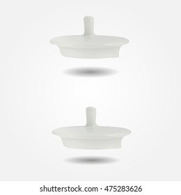 Ceramic teapot lid low and high resolution triangle mesh realistic vector eps10