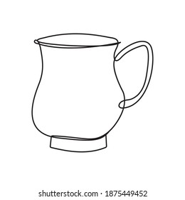 tetera cerámica de una línea de estilo icono ilustración vectorial