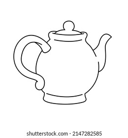 ceramic teapot outline minimal Logo Icon tea pot vector illustration 