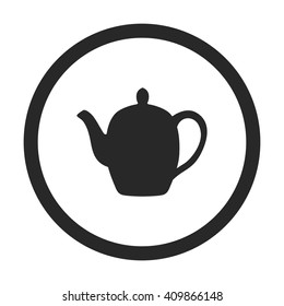 Ceramic teapot  sign simple icon on background