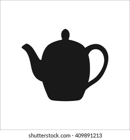 Ceramic teapot  sign simple icon on background