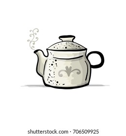 Ceramic teapot, sketch for your design