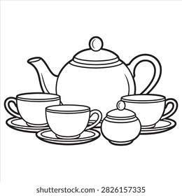 Ceramic Teapot Tea Cups