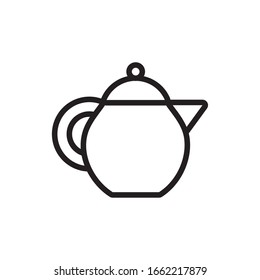 diseño vectorial del estilo de línea utensil de tetera cerámica