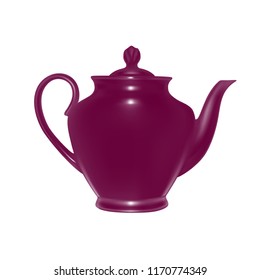 Ceramic teapot in the vector.