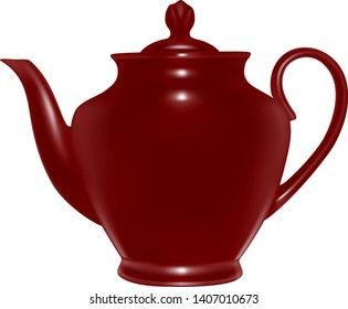 Ceramic teapot in vector.The teapot vector illustration.