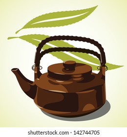 Ceramic teapot, vector illustration