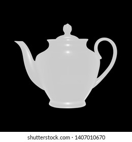 Ceramic teapot in vector on white background.The teapot vector illustration.