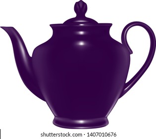 Ceramic teapot in vector on white background.The teapot vector illustration.