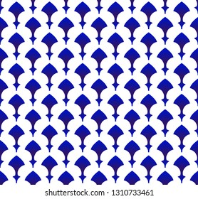 ceramic Thai pattern, Japan seamless porcelain blue and white modern background, pottery royal wallpaper indigo Islamic style, chinaware design, Silk and fabric texture decor, vector illustration