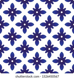 Keramik Thai-Muster, Porzellan, nahtloser, moderner Hintergrund, blau-weißes indigofarbenes Tapete-Dekor, portugiesisches Dekor, marokkanisches Mosaik, volkstümliches Keramik, spanisches Geschirr, altgefliestes Design