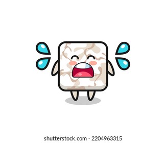 ceramic tile cartoon illustration with crying gesture , cute design