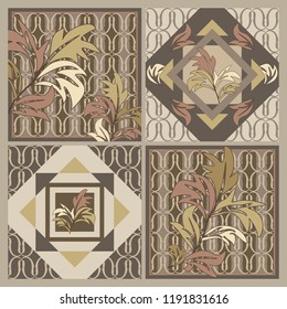 ceramic tile with colorful patchwork. Vintage multicolor pattern in turkish style. Endless pattern can be used for ceramic tile, wallpaper, linoleum, textile, web page background. Vector