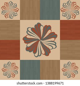 Ceramic tile with colorful patchwork. Vintage multicolor pattern in turkish style. Endless pattern can be used for ceramic tile, wallpaper, linoleum, textile, web page background. Vector