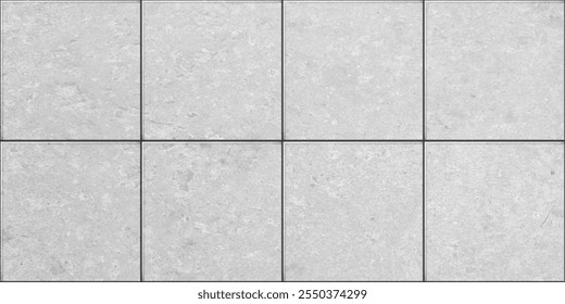 Suelo de baldosas de cerámica, losas de hormigón, ladrillos texturados de mármol. Patrón sin fisuras de Vector. Patrón abstracto realista de la pared gris. Fondo de cobertura de piedra monocromo. Textura grunge de hormigón