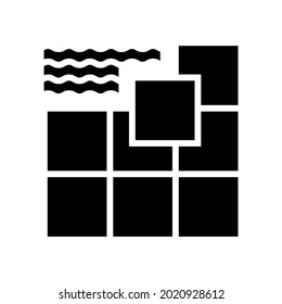 vector de icono de glifo de azulejos cerámicos. signo de cerámica. símbolo de contorno aislado ilustración negra