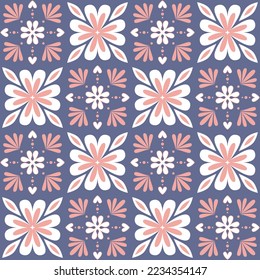 Ceramic tile mosaic, design wall decoration in Arabic Moroccan style, vector illustration