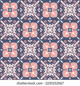 Mosaico cerámico de azulejos, decoración de paredes de diseño de estilo árabe marroquí, ilustración vectorial