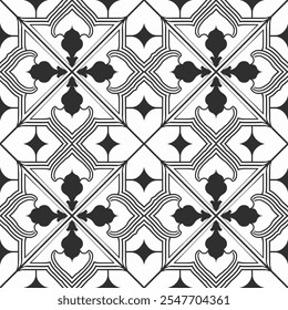 Ceramic tile mosaic, design wall decoration in Arabic Moroccan style, vector illustration
