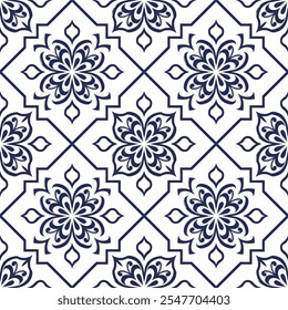 Ceramic tile mosaic, design wall decoration in Arabic Moroccan style, vector illustration
