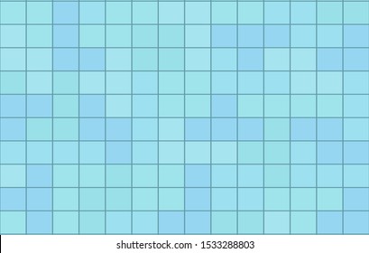 ceramic tile mosaic in swimming pool, swimming pool bottom background. Summer background, Texture of water surface, Overhead view, Vector illustration background.