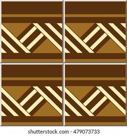Ceramic tile pattern 381 brown sqaure geometry cross line
