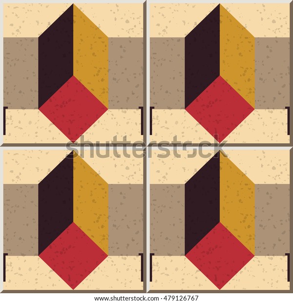 Ceramic Tile Pattern 3d Polygon Square Stock Vector (Royalty Free ...