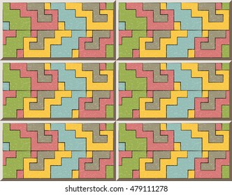 Ceramic tile pattern 402 geometry ladder assembling