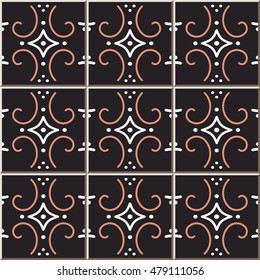 Ceramic tile pattern 433 round spiral curve cross dot line