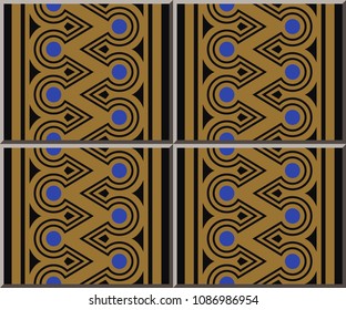 Ceramic tile pattern aboriginal triangle round cross frame line, oriental interior floor wall ornament elegant stylish design