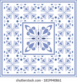 ceramic tile pattern, Big ceramic element in center is frame, colorful seamless wallpaper decor, Portugal ornament, Moroccan mosaic, pottery folk print, carpet, Spanish tableware, vintage tiles design