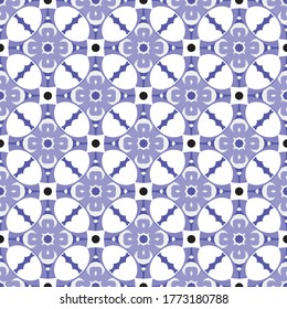 Keramikfliesen, bunter, nahtloser floraler Hintergrund, blau-weiß dekorative Tapeten-Dekoration, portugiesisches Dekor, marokkanisches Mosaik, volkstümliches Töpfermaterial, spanisches Geschirr, Vintage-Fliesendesign
